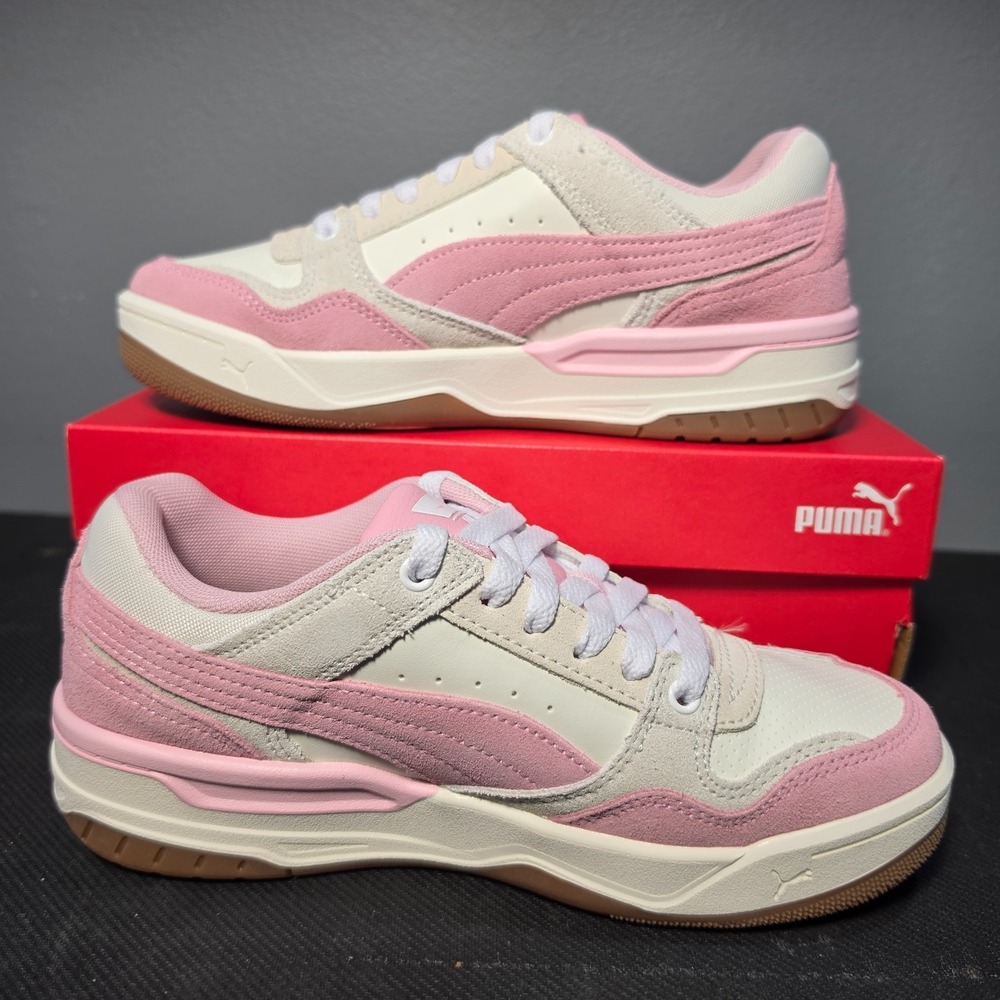 New Women 5.5 Puma Rebound Retro SD Jr 403273-01 Pink White Suede Basketball - Picture 2 of 9